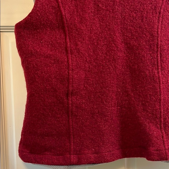 Woolrich Red Boiled Wool Mesh Lined Full Zip Up Vest - Size Small - Picture 14 of 16